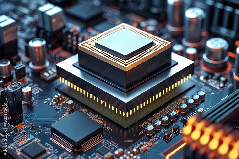 Poster three-dimensional microprocessor integrated with motherboard, igniting a surge of energy in advanced