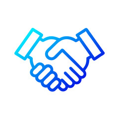 Obraz premium Handshake illustration in blue gradient color style 