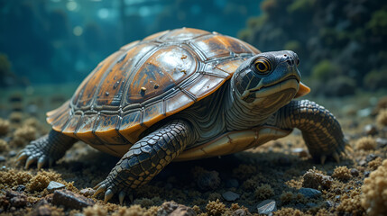 Obraz premium Common turtle Slider Trachemys scripta