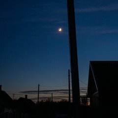 A night view with a bright moon