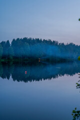 A view of the river and a distant light