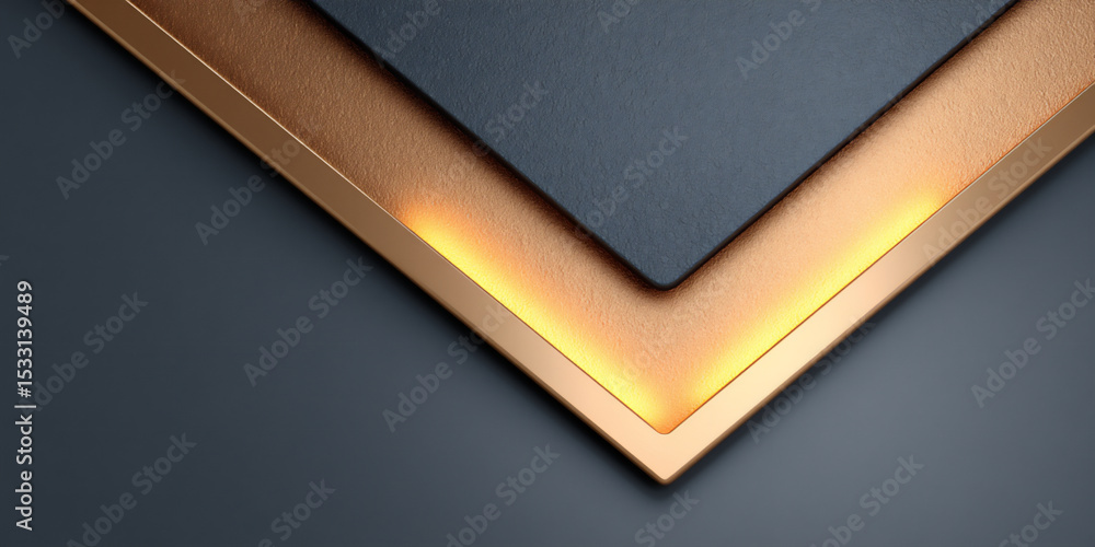 Poster abstract composition of overlapping metallic planes with subtle reflections and sharp angles