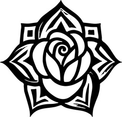 tribal tattoo rose design