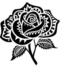 tribal rose tattoo vector