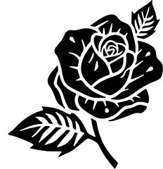 black and white tribal tatto rose