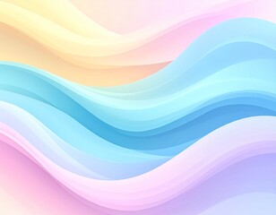 Colorful pastel abstract waves background with smooth gradient layers