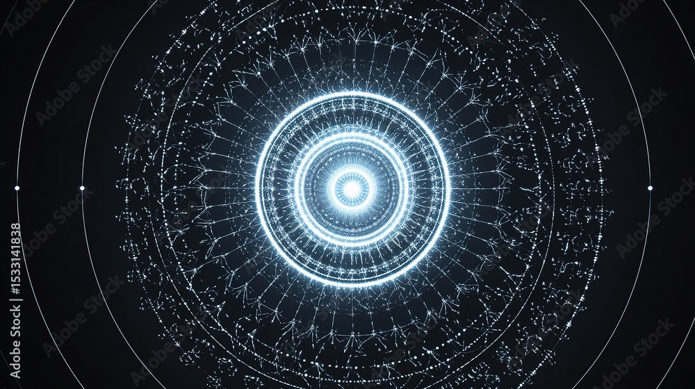 Aufkleber intricate radial lattice graphic design with concentric polygons