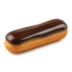 Chocolate eclair on a transparent background  
