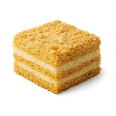 Layered pastry dessert on a transparent background  
