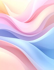 Soft pastel abstract waves background with flowing colorful layers