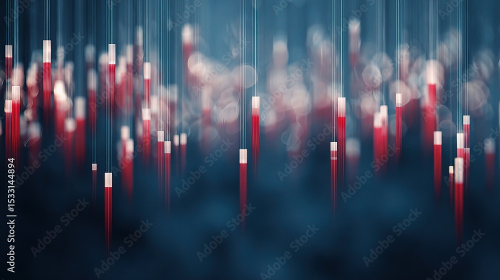 Poster abstract dark canvas with blurred red and white vertical elements