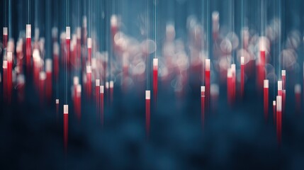 Abstract Dark Canvas with Blurred Red and White Vertical Elements