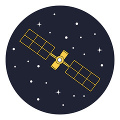  a lone satellite drifts through the vast cosmic