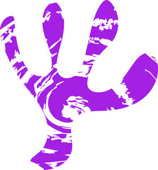 Blob-shaped form with a rough, textured fill resembling brushstrokes.