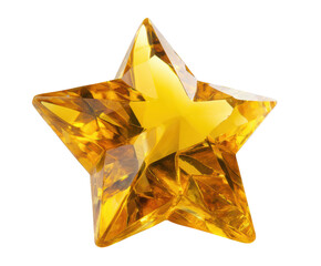 Bright yellow crystal star for decorative purpose and design