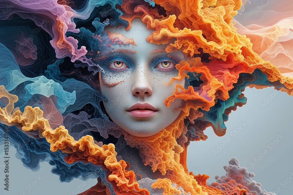 Poster neural networks in art and imagination unleashing creativity in abstract design