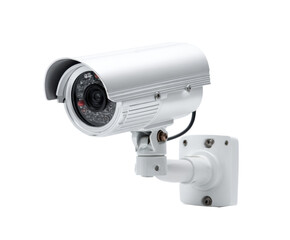 Surveillance camera for home security monitoring outdoors on a transparent background, cut out