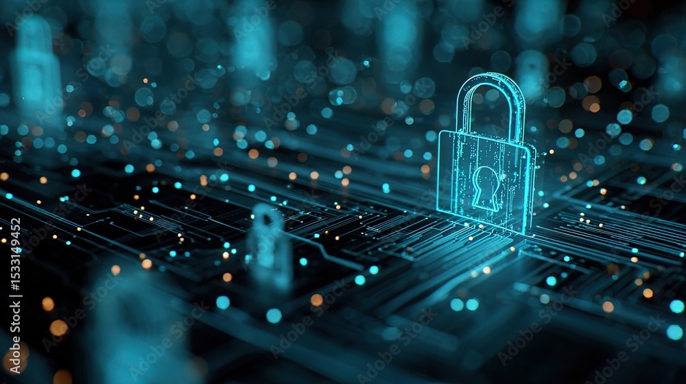Aufkleber digital communication theme with firewall protection and security elements