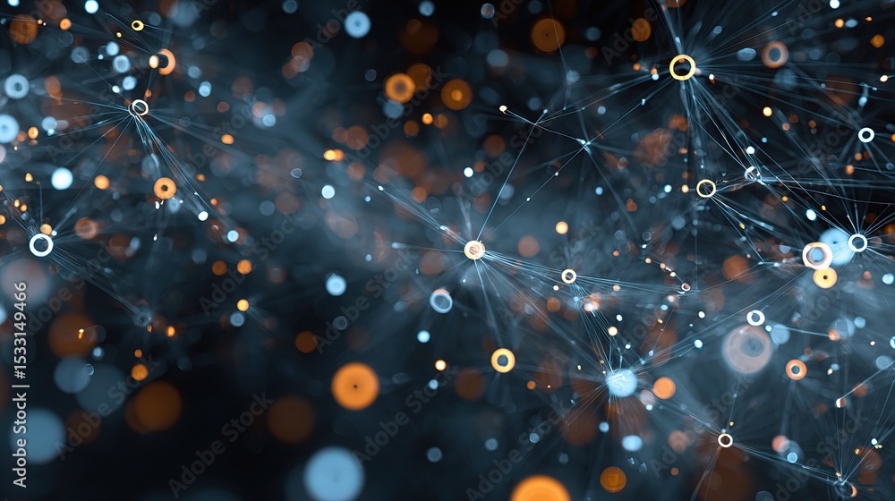 Poster Abstract Tech Background Illustrating AI Driven Data Flow Concepts