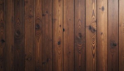 Naklejka premium Close-up of rich dark wood grain texture. Natural wood surface with vertical lines knots subtle variations in tone. Image for design interior decor construction.