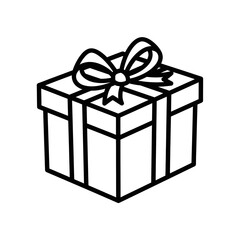 Vector icon of a gift box with a bow representing celebration