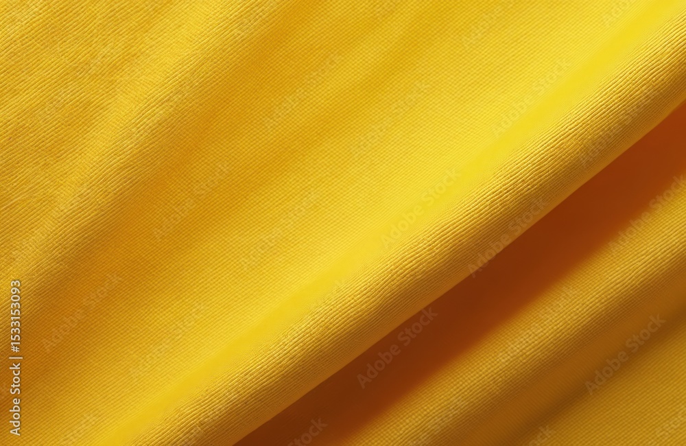 Poster close-up of yellow fabric texture with subtle horizontal lines, variations. illustrates textile, app