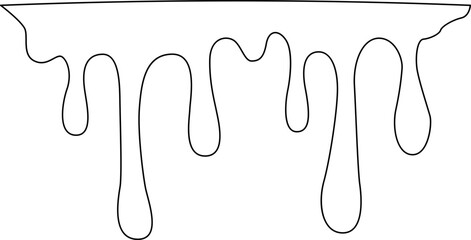 Simple outlined fluid dripping in an irregular pattern.