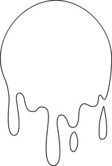 Outlined liquid dripping with irregular, non-uniform flow.