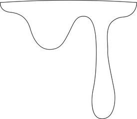 A single round droplet falling downward in a smooth motion.