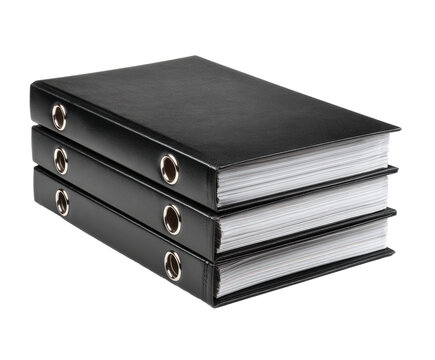 Organizing documents with black binders for office efficiency