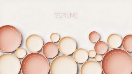 Serene Abstract Background with Nested Circles in Peach and Cream Tones