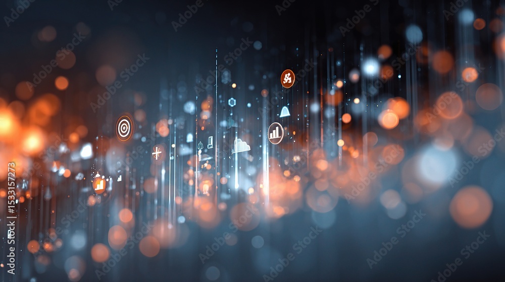 Poster professional abstract backdrop showcasing layered data visualization