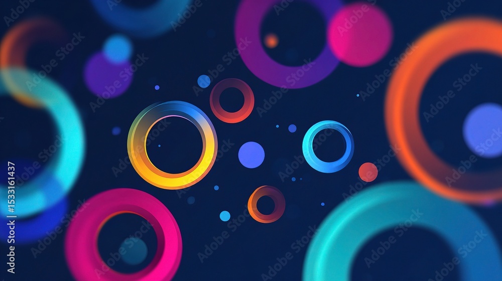 Poster vibrant abstract shapes with colorful circles and dynamic design