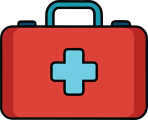 Obraz premium first aid kit icon clipart vector on transparent background