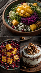 Instagram-Worthy Food Collage Featuring Salads, Bowls, and Desserts