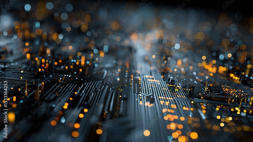 Poster high-tech abstract background with perspective and scale elements