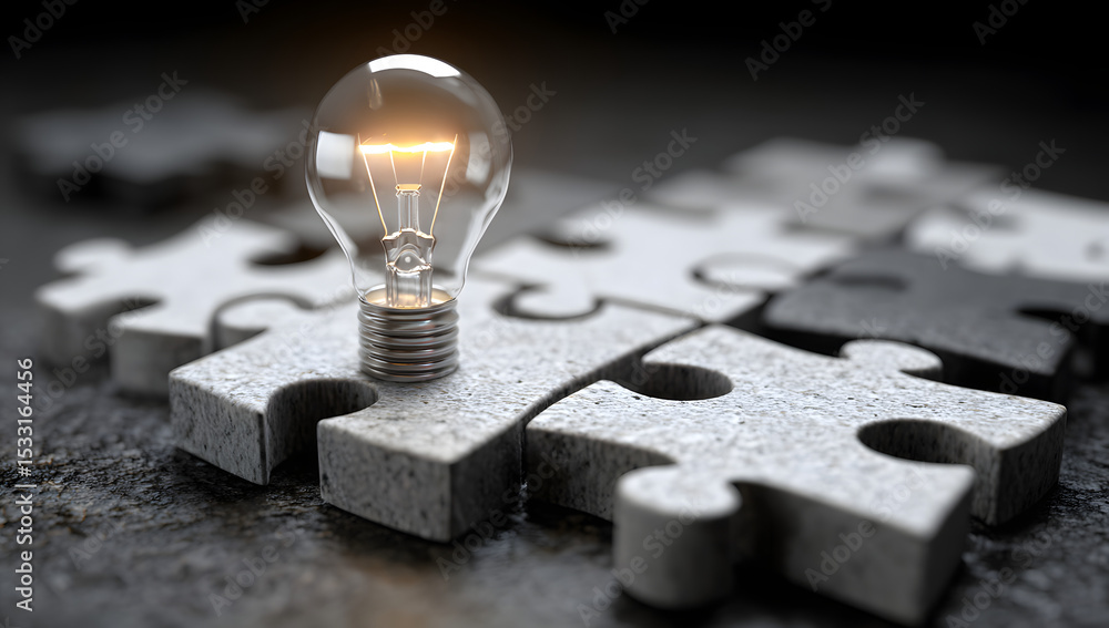 Poster a strategic puzzle representing the key pieces of a successful business plan, where each component f