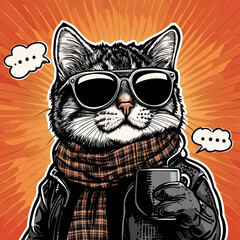 Cool cat illustration 