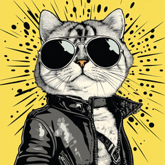 Cool cat illustration 