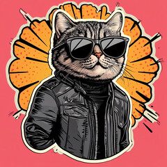 Cool cat illustration 