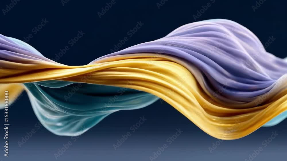 Poster abstract colorful flowing wave liquid and dynamic lines. concept of smooth fabric motion or vibrant 
