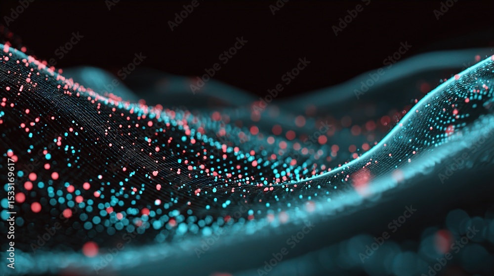 Poster abstract 3d sound wave visualization with colorful particles