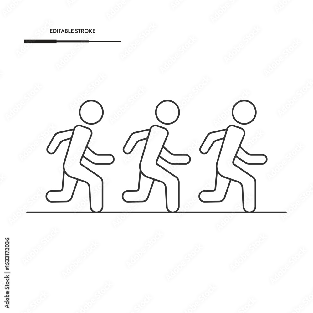 Poster running icon set vector design.