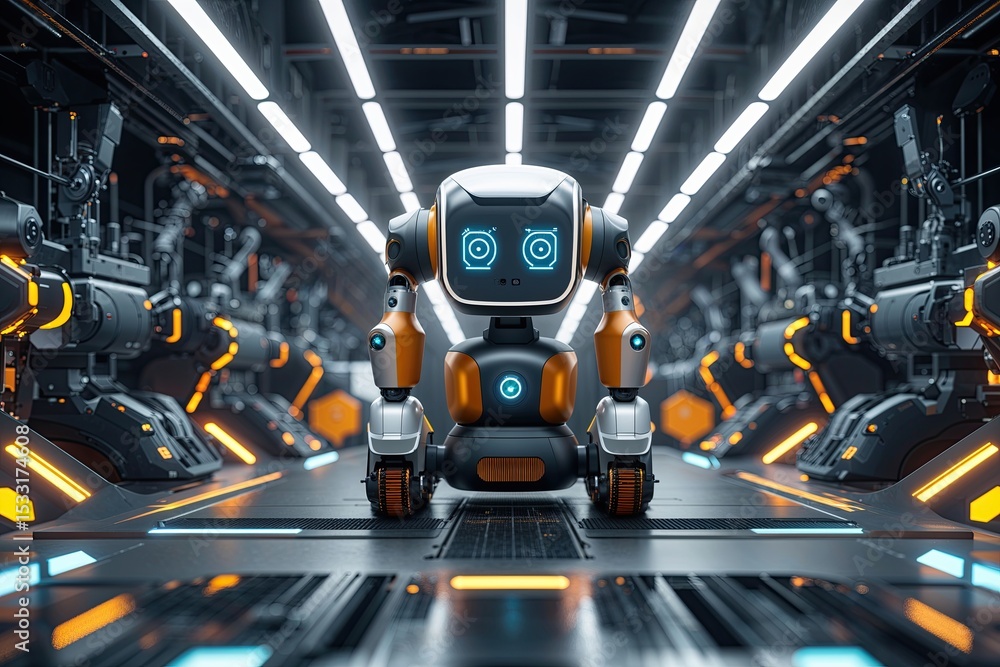 Poster smart robotics and innovative technology digital concept visualization