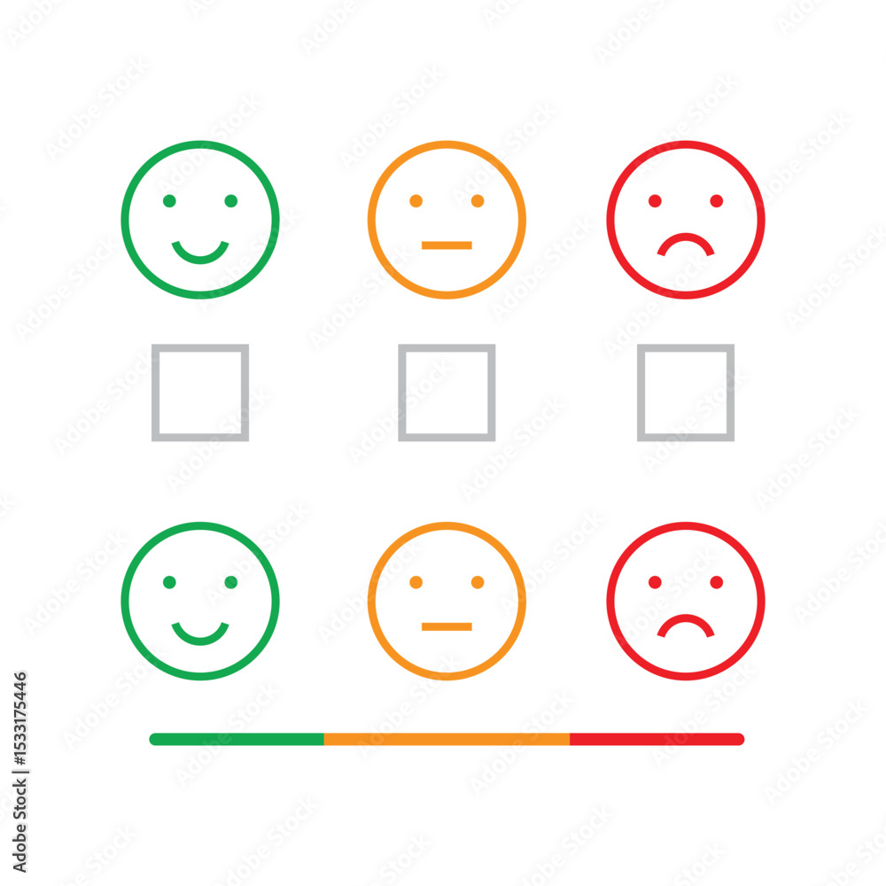 Poster satisfaction feedback review scale set vector design.