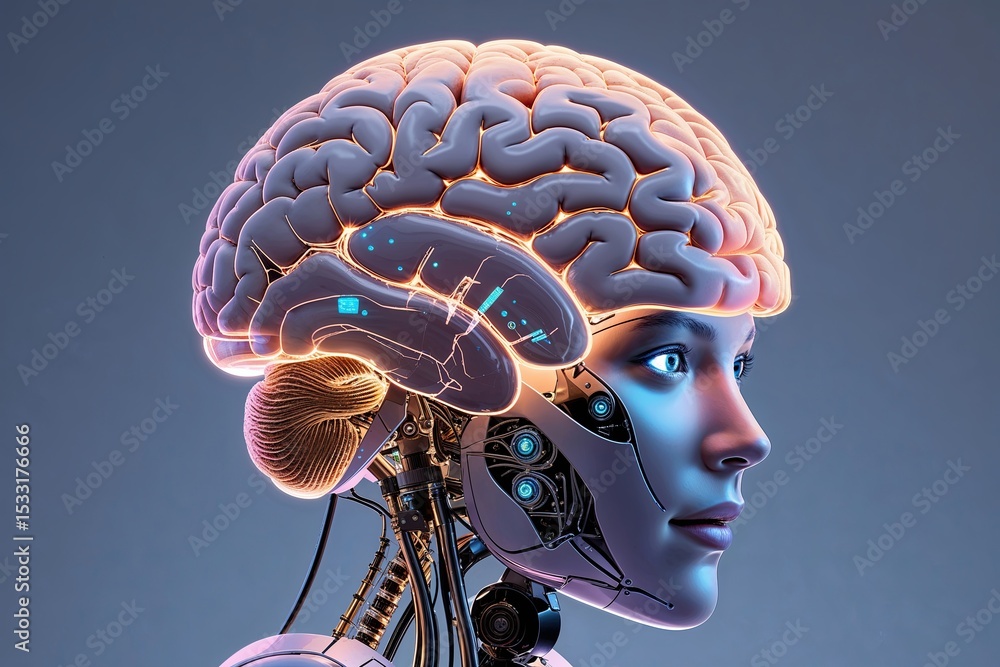 Poster virtual reality brain animation advancements in human interface and robotic cognition technology