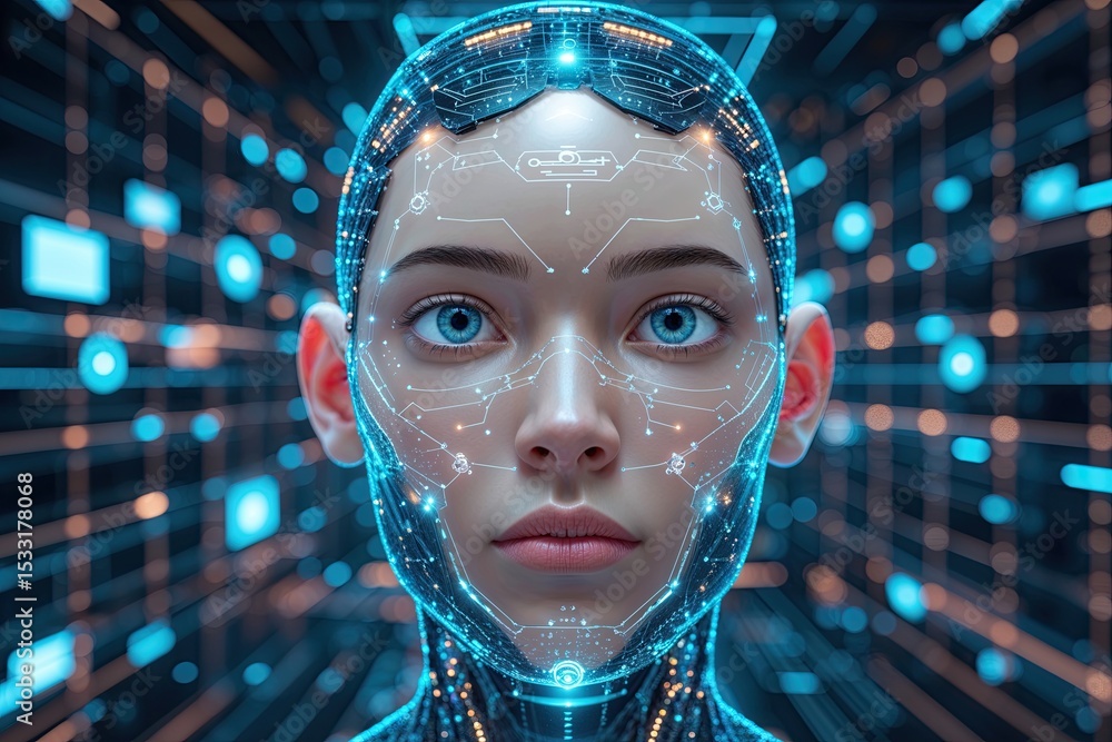 Poster innovative 3d human face design in digital framework for enhanced security and big data progression