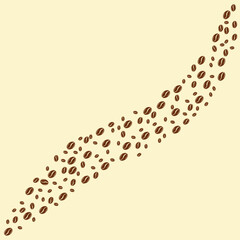 Seamless Coffee Bean Pattern Background Vector Design.