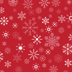 Seamless Snowflake Textured Background Vector Design.