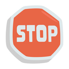 Stop Sign Emoji Icon Illustration. Traffic Rules Vector Symbol Emoticon Design Doodle Vector.